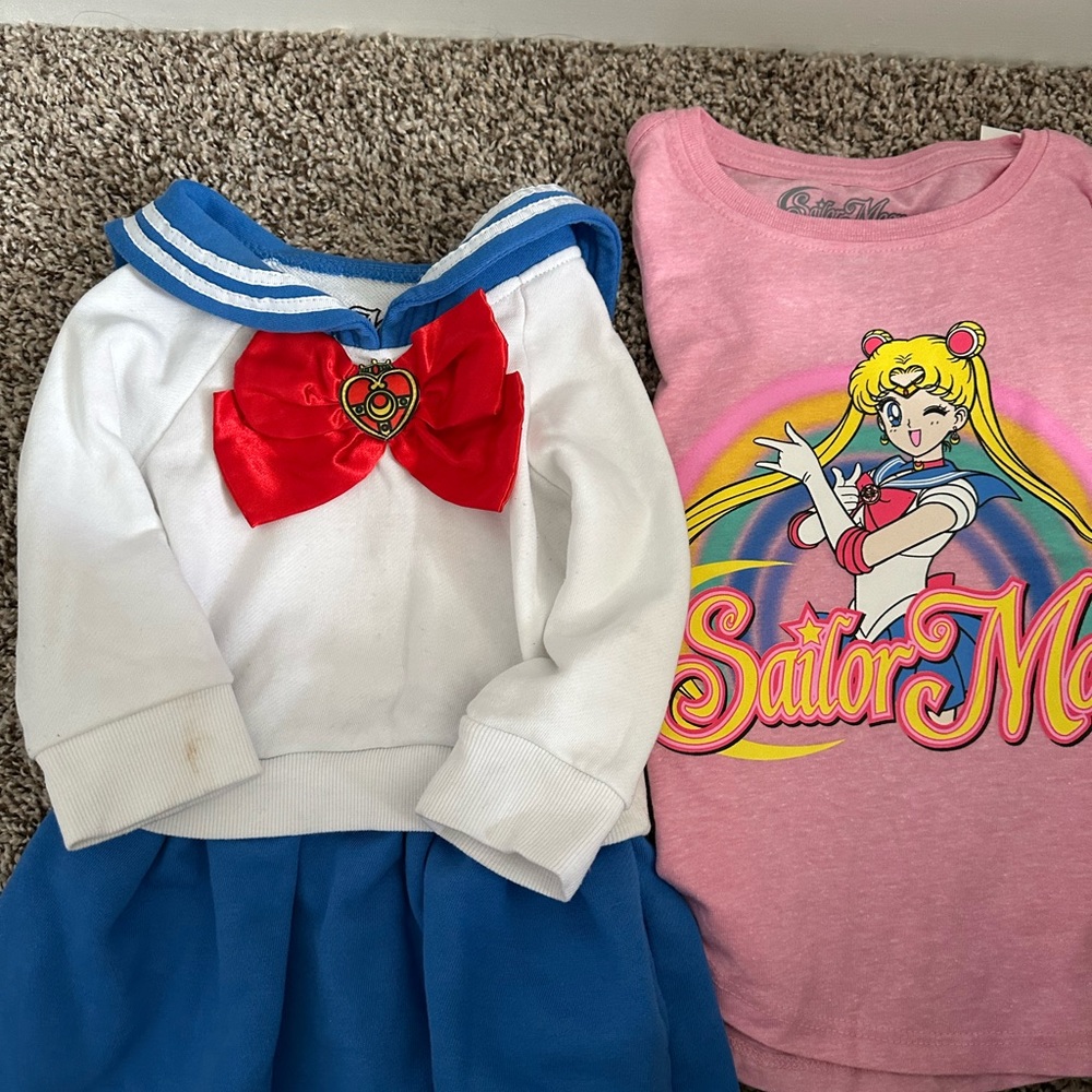 Sailor Moon Sweater dress costume 3T and shirt xs